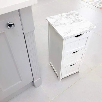 practicalWs Glossy Marble Contact Paper White Peel and Stick for Countertop