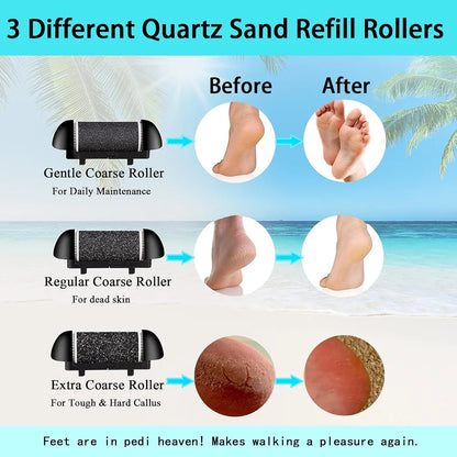 Callus Remover for Feet Electric Foot File, 13-in-1 Professional Pedicure Tools Foot Care Kit, Foot Scrubber Pedi for Hard Cracked Dry Dead Skin, 3 Rollers, 2 Speed, Battery Display 