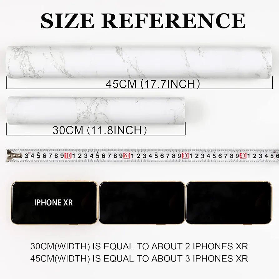 practicalWs Glossy Marble Contact Paper White Peel and Stick for Countertop
