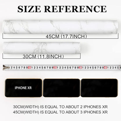 practicalWs Glossy Marble Contact Paper White Peel and Stick for Countertop