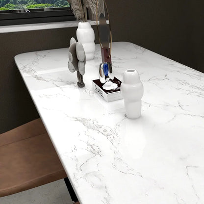 practicalWs Glossy Marble Contact Paper White Peel and Stick for Countertop